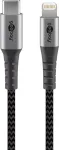 Goobay Lightning kabelis 0,5 m USB C &ndash; Lightning 3A 20V juodai pilkas