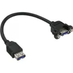 InLine USB 3.0 adapterinis kabelis, lizdas A tipo / korpuso jungtis A tipo, 0,20 m