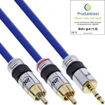 InLine garso laidas Premium 2x RCA ki&scaron;tukas / 3.5 mm ki&scaron;tukas, paauksuotas, 3 m