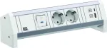 Bachmann DESK 2xCEE7/3902.02911x jungiklis 1xUSB A/C 22W GST18 RAL9010