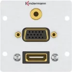Sieninis lizdas HDMI + VGA + 3,5 mm Kindermann 7444000586