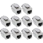 InLine 76202V Keystone RJ45 lizdas slim, SNAP-In, Cat.6A, su integruotu kabelio rai&scaron;čiu, 10 vnt.