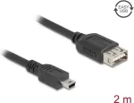 DeLOCK USB 2.0 kabelis 2 m Mini-USB B / USB A juodas 81525