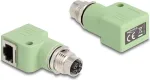 Delock 60684 M12 X-coded 8-pin female to RJ45 female adapter, Cat.5e, 90&deg; kampu, žalias