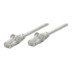 Intellinet tinklo jungiamasis laidas, Cat6, 2m, pilkas, CCA, U/UTP, PVC, RJ45, paauksuoti kontaktai, apsaugotas nuo užkliuvimo, su apsauginiu gaubtu, viso gyvenimo garantija
