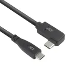 ACT USB 3.0 10Gbps 60W USB Type-C (tiesus) į USB Type-C (kairysis/de&scaron;inysis lenktas) laidas, 3 metrai