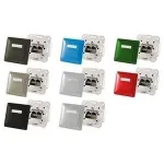 Tinklo lizdas ShiverPeaks BASIC-S BS74280-GR Cat.6A, 2 x RJ45, sidabrinis