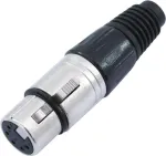 XLR 5 kontaktų ki&scaron;tukas Omnitronic 30208425, juodas, 5 kontaktų moteri&scaron;kas skydelio/linijos jungtis