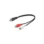 Wentronic Goobay RCA adapterinis kabelis, juodas, 0,2 m &ndash; RCA ki&scaron;tukas > 2x RCA lizdai (kairysis/de&scaron;inysis garsas) (50005)