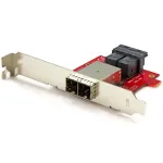 StarTech.com Mini-SAS adapteris &ndash; dvigubas SFF-8643 į SFF-8644 &ndash; su pilno ir žemo profilio laikikliais &ndash; 12 Gbps