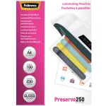 Fellowes A4 blizgūs laminavimo mai&scaron;eliai 250 mikronų, 100 vnt., skaidrūs