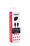 SEEK TOTI 20W Type-C PD Wall Fast Charger su Type-C į Type-C, 1 m PVC duomenų kabeliu 3A, juoda
