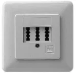 ZE-KOM TAE Triple Socket: TAE 2 x 6/6 NF/F UP, Pure White