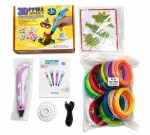 iLike 3D Pen-3 su LCD ekranu ir 10 &scaron;ablonų, mėlyna + PLA kaitinimo siūlų rinkinys 20 spalvų 200 metrų | Kur.lt