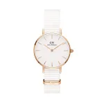 DANIEL WELLINGTON Petite Melrose moteri&scaron;kas laikrodis 28 mm rožinio aukso tinklelio apyrankė DW00100313