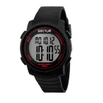 Sector Man R3251543001 (44 mm) kvarcinis rankinis laikrodis - juodas ciferblatas, silikono apyrankė