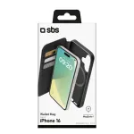 SBS Wallet Case MagSafe Compatible for iPhone 16 Black