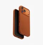 UNIQ Lino dėklas, skirtas iPhone 17 Pro Max, MagClick įkrovimas, oranžinis