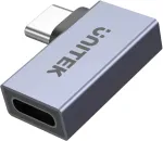 Unitek USB-C į USB-C status kampo plok&scaron;čias adapteris 40Gbps