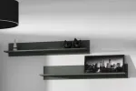 Plaukiojančių lentynų rinkinys Cama Meble SOHO 1250&times;200&times;200 mm, medžio drožlių plok&scaron;tė, juoda matinė (dvi lentynos)