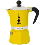 Kavos virimo aparatas Bialetti Rainbow juodai geltonas &ndash; aliumininis moka puodas viryklei, 1 vnt.