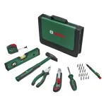 BOSCH Powertools Universal Hand Tool Set, 25 dalių (žalias, su įrankių krep&scaron;iu)