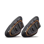 Midland BTX1 PRO S-TWIN Motociklo Bluetooth Interkomo rinkinys (2 vnt.) su 800 m atstumu, 23 h baterija, IPX6, DNK triuk&scaron;mo slopinimu, FM radiju, universaliu sujungimu