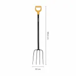 Fiskars Solid komposto &scaron;akė su boro plieno galvute ir D formos rankena, 4 &scaron;akės, 1220 mm