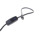 ALLNET USB-C į USB-C USB 3.1 maitinimo/duomenų kabelis su jungikliu, 1,0 m, juodas