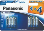 Panasonic Evolta baterija LR03EGE/8B (4+4 vnt.) (LR03EGE/8BW 4+4F)