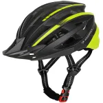 WOZINSKY MTB dviračio &scaron;almas su nuimamu skydeliu ir USB galiniu žibintu, 57-62 cm, juodai-geltonas