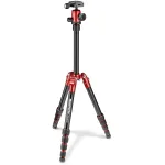 Manfrotto Element Traveller 5 sekcijų aliumininis trikojis su rutuline galvute, raudonas