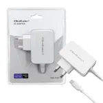 Qoltec 51039 65 W USB-C PD maitinimo adapteris, 5&ndash;20,3 V, 2&ndash;3,25 A, integruotas USB-C laidas, baltas