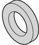 SCHROFF plastikinė tarpinė 2,7 mm vidinis skersmuo, 6 mm i&scaron;orinis skersmuo, 0,5 mm storio, PA 6.6, natūrali, 100 vienetų (21101121)