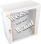 IT-BUDGET 19 inch sieninis tinklo spintos SWA 12U 600x300mm su stiklinėmis durelėmis, nuimamais &scaron;onais, grynai balta 90ITB19WS1263GW
