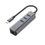 EXSYS EX-1133-N-3 USB 3.2 Gen 1 &scaron;akotuvas su 3x USB-A prievadais ir Gigabit Ethernet (USB-C)