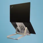 R-Go Tools ne&scaron;iojamojo kompiuterio stovas R-Go Riser Basic, sulankstomas ir reguliuojamas, aliuminis, sidabrinis
