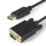 Juodas aktyvus StarTech.com DP2VGAMM3B DisplayPort&ndash;VGA kabelis, 3 pėdos (1 m), 1920x1200, fiksuojamas DP ki&scaron;tukas