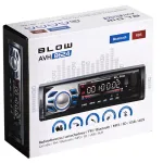 BLOW AVH-8624 auto grotuvas su radiju, 1 DIN, FM RDS, Bluetooth, USB, SD/MMC, AUX, MP3, LCD ekranas, nuotolinio valdymo pultas, juodos spalvos