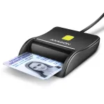 Axagon CRE-SM3N USB-A i&scaron;maniosios kortelės / asmens tapatybės kortelės plok&scaron;čiasis skaitytuvas, USB 2.0, 1,3 m, juodas, 57 g