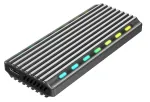 GEMBIRD EE2280-U3C-03 i&scaron;orinė M.2 NVMe/SATA SSD dėžutė, USB 3.1 Gen 2 (10 Gbit/s), USB Type-C, RGB, aliumininė