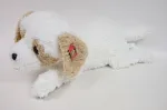 Madej mink&scaron;tas žaislas havanų veislės &scaron;uo, pozicija gulint, 60 cm, balta/smėlio
