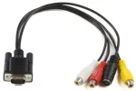 Microconnect MONGGSV vaizdo kabelio adapteris 0,3 m VGA (D-Sub) RCA + S-Video juodas