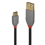 Lindy 36897 USB 2.0 adapterio kabelis, USB-C ki&scaron;tukas į USB-A lizdą, Anthra Line, 0,15 m
