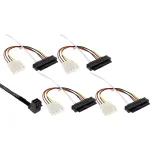 InLine Mini SAS HD laidas, SFF-8643 kampuotas į 4x SFF-8482 + maitinimas, 1 m