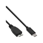 InLine USB 3.2 Gen.1x2 laidas, USB-C (vyri&scaron;kas) / Micro-B (vyri&scaron;kas), juodas, 1,5 m