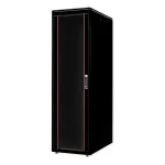 19 colių tinklo spinta ROLINE Pro 47U 600x1000 mm WxD laisvai pastatomas stovas, stiklinės durys, juoda, IP20, 600 kg