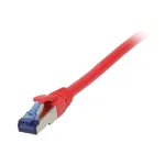 Pataisos laidas RJ45 CAT6A 500MHz 0,15m raudonas S-STP(S/FTP) TPE/LSZH(Superflex) AWG26 Synergy
