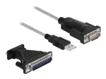 DeLOCK USB 2.0 Type-A prie RS-232 D-Sub 9 + D-Sub 25 adapteris