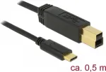 USB laidas DeLOCK 83674 USB 3.2 Gen 2 0,5m USB C USB B juodas